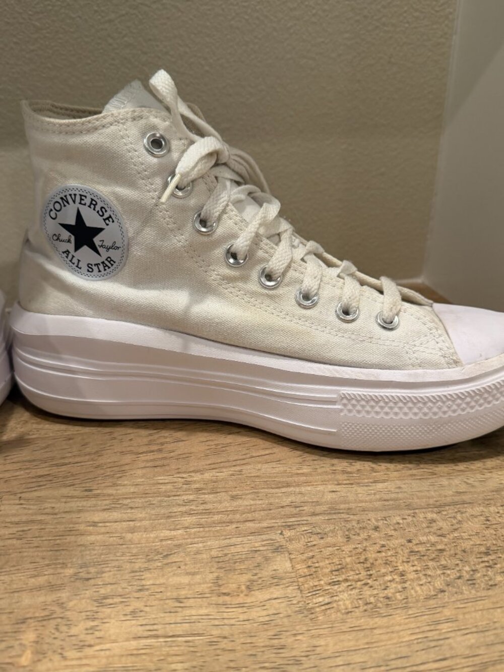 Converse Chuck Taylor All Star Move High Top Platform Sneakers White Size 9 - Picture 6 of 7